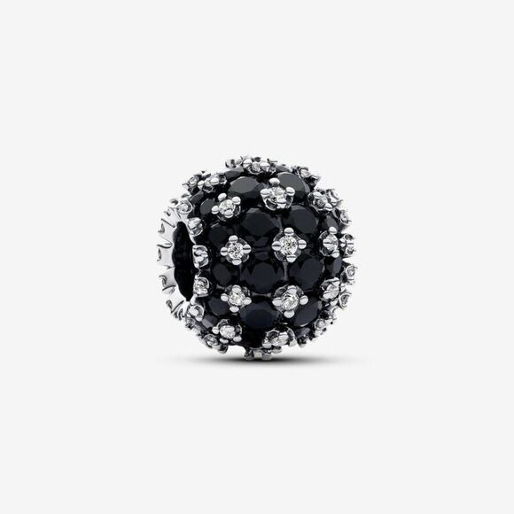 Pandora Pave Round Black Charm - Picture 1 of 3